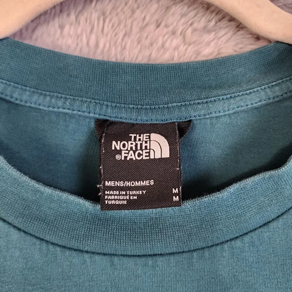 The North Face Mens Oversized T Shirt Size Medium Turquoise Embroidered‎ Logo